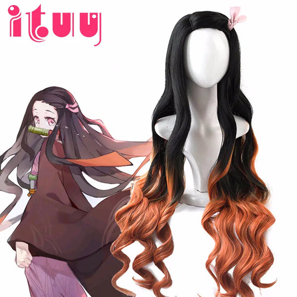 Wig Nezuko Kamado Cosplay de Demon Slayer