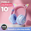 Headphones RGB Cute Cat wireless