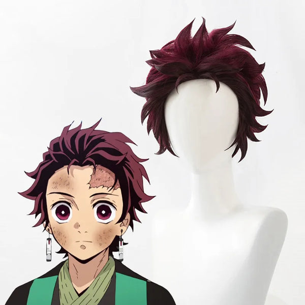 Tanjiro Kamado anime demon slayer. Wigs + earrings