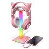 RGB Gaming Headphone Stand com portas USB