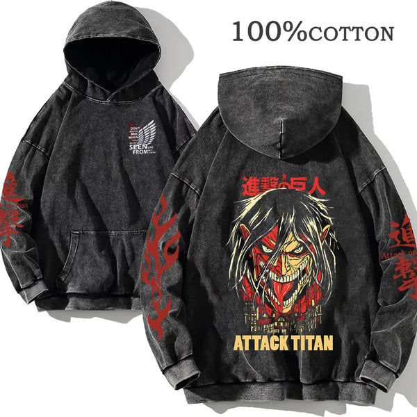 Hoodie attack on titan 100% algodão