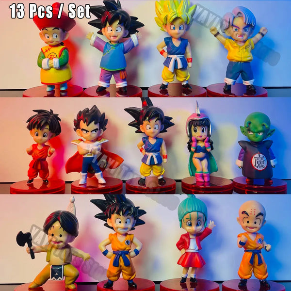 Action figure Dragon Ball Z kits com peças variadas.