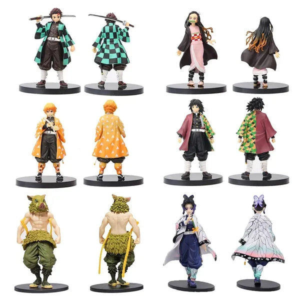 Figure Anime Demon Slayer Kimetsu no Yaiba 6 peças.