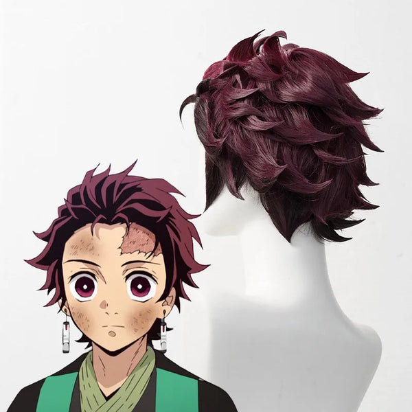 Tanjiro Kamado anime demon slayer. Wigs + earrings