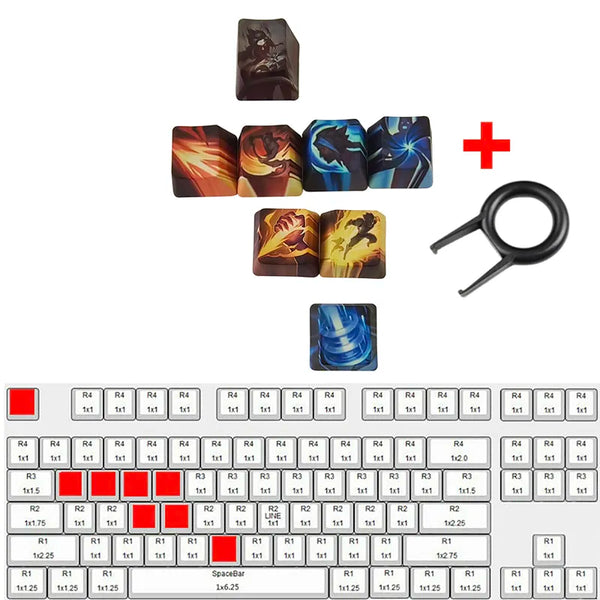 Keycaps para teclados mecânicos game league of legends