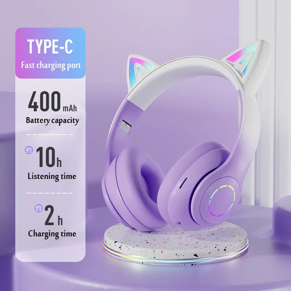 Cat Ear Headphone Bluetooth Wireless.